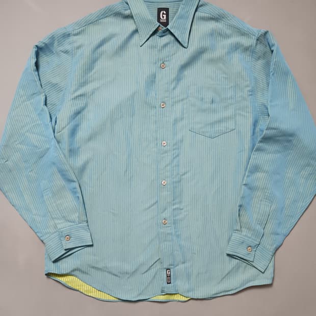 [XL] 게스 진스 형광 스프라이트 셔츠형 자켓 오버핏