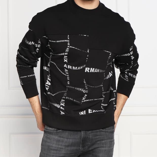 아르마니 맨투맨 라운드 긴팔 티 남성 L XL 블랙 사랑봉봉