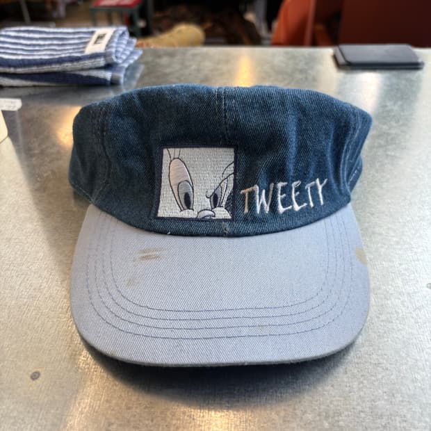 루니툰즈 트위티 빈티지 데님 볼캡