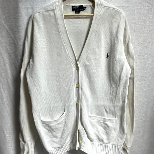 폴로 랄프로렌 브이넥 꽈배기 가디건 100