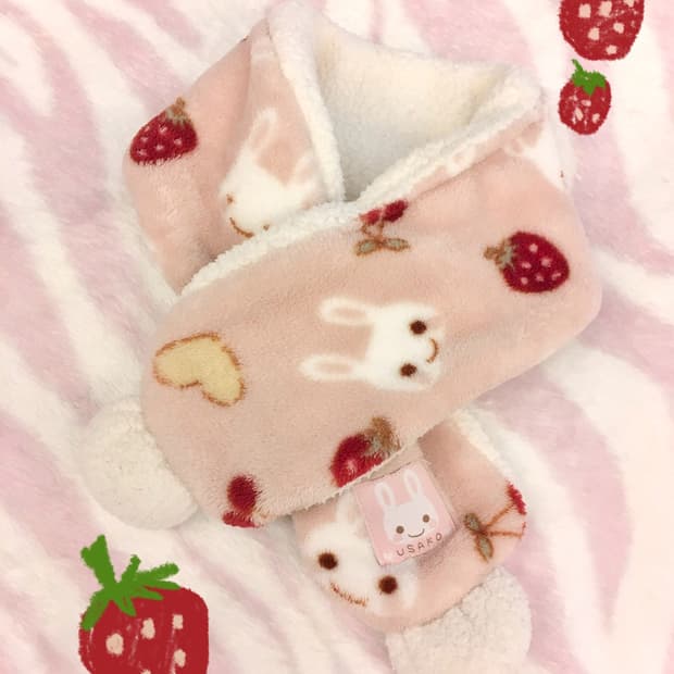 딸기 토끼 폼폼이 목도리 히메갸루 라떼갸루 조지후쿠 머플러