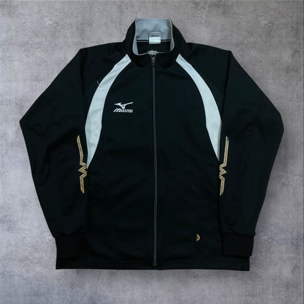 미즈노 스몰 로고 블랙 트랙탑 져지