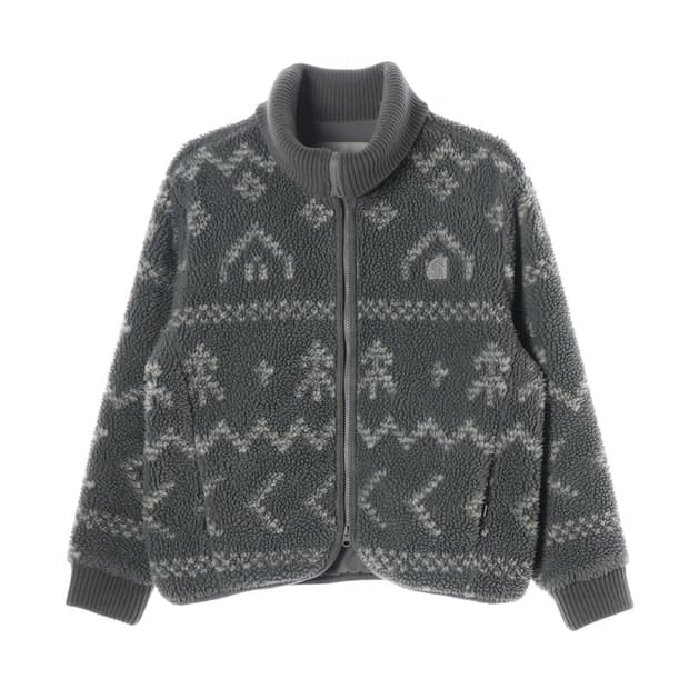 노르디스크 그레이 노르딕 패턴 플리스 자켓 S