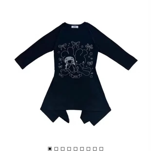 지초이 ss24 flared raglan 래글런 티 드레스 (블랙)