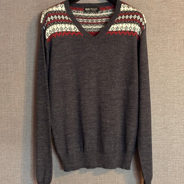 BEAMS HEART 노르딕 패턴 니트 Japan