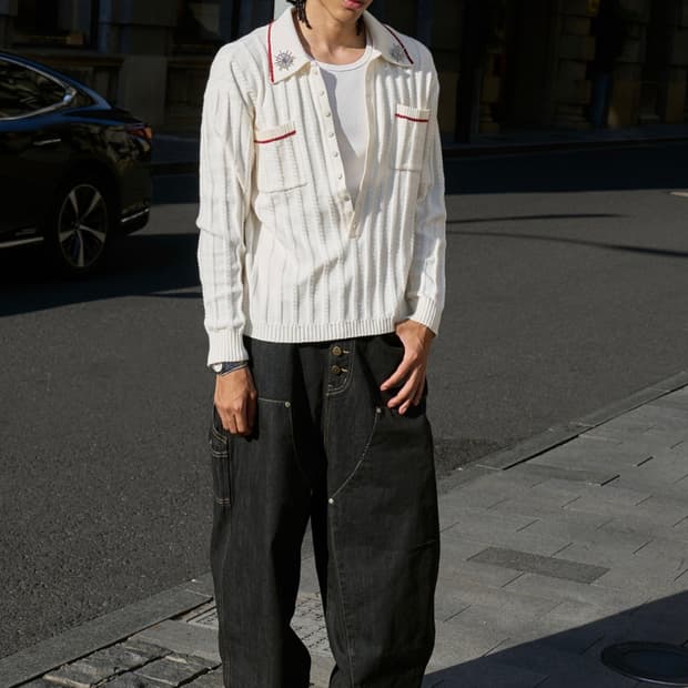 스팁 Lumber* 더블 니 셀비지 진 m 새제품