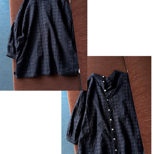 2way design stitch pattern H/S shirt