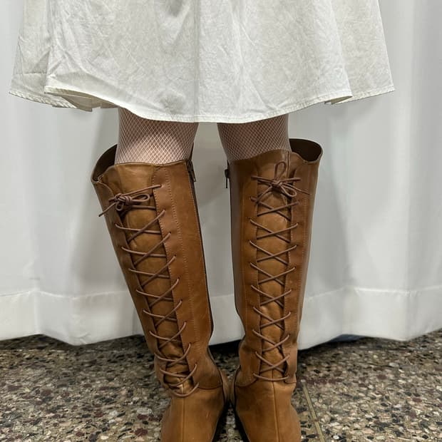 vabeene leather laceup boots