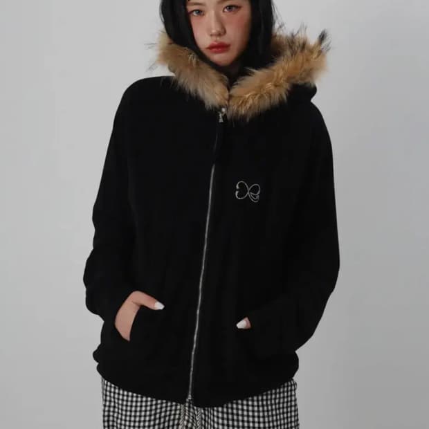 런웨이티켓 오운서 퍼 후드집업 급처