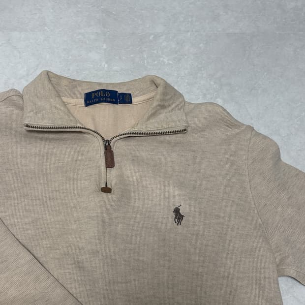 폴로 오트밀 반집업