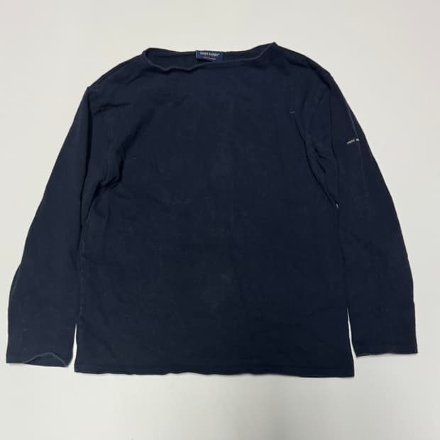 여성 세인트제임스 미니멀 스몰 로고 긴팔 티셔츠 S ~ M 네이비