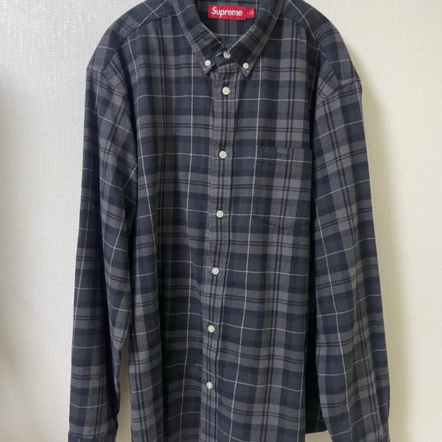 슈프림 플레이드 플란넬 셔츠 블랙 24FW