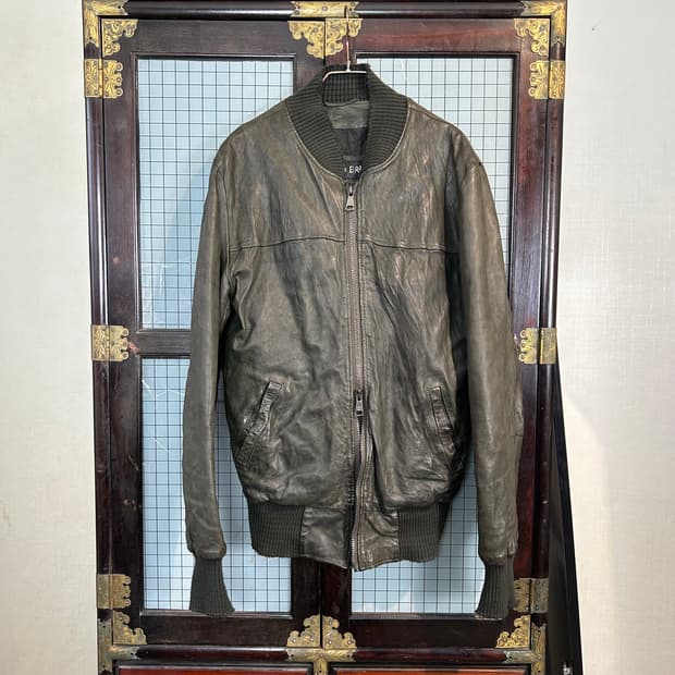 조르지오 브라토 쉽스킨 레더 봄버 자켓