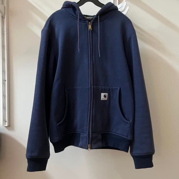칼하트x아담키멜 스웻 후드집업 네이비