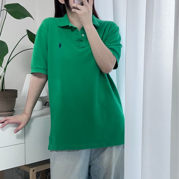 [정품] 폴로 그린 / 네이비포니 반팔카라티 [ M ]