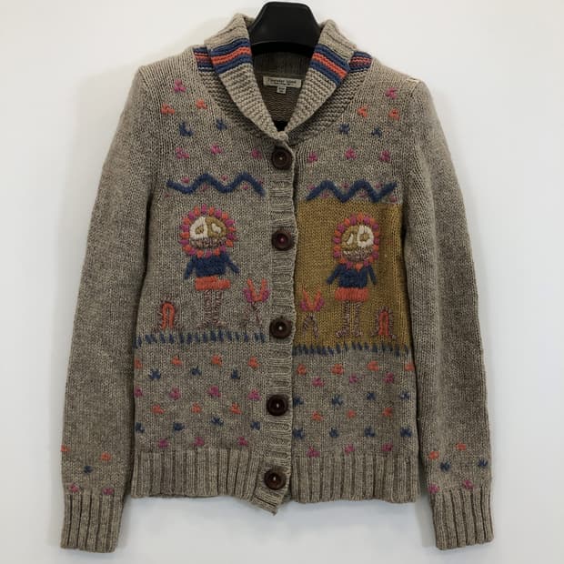 써스데이아일랜드 자수패턴 니트가디건 85 