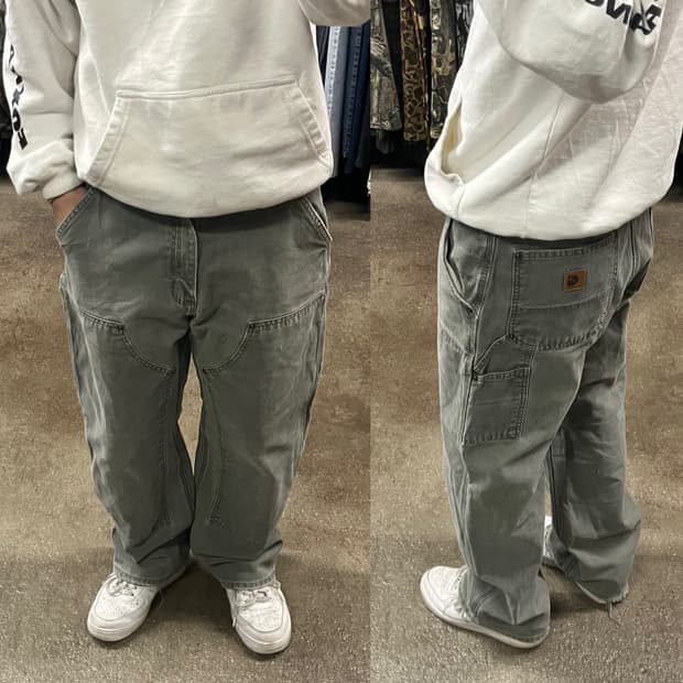 칼하트 모스 그린 더블니 팬츠 (33“)