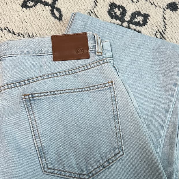 렉토 빈티지 워싱 레귤러핏 데님진 라이트 블루