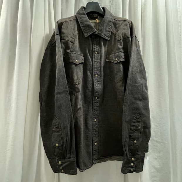 OIL CAKE/ 페이즐리 웨스턴 데님 셔츠/ 2XL