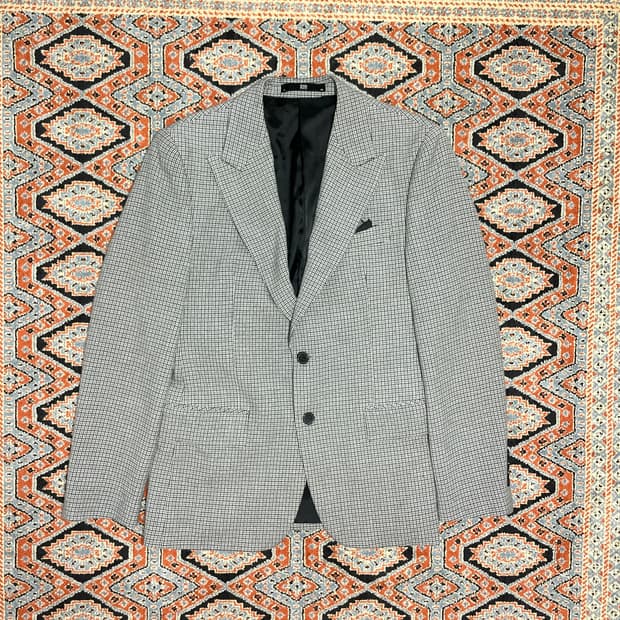 지오송지오 네이비 하운드체크 투버튼 자켓 남성95