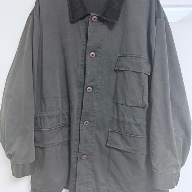 이얼즈어고 페이디드 코튼드릴 밀자켓 오버다이드 카키 M
