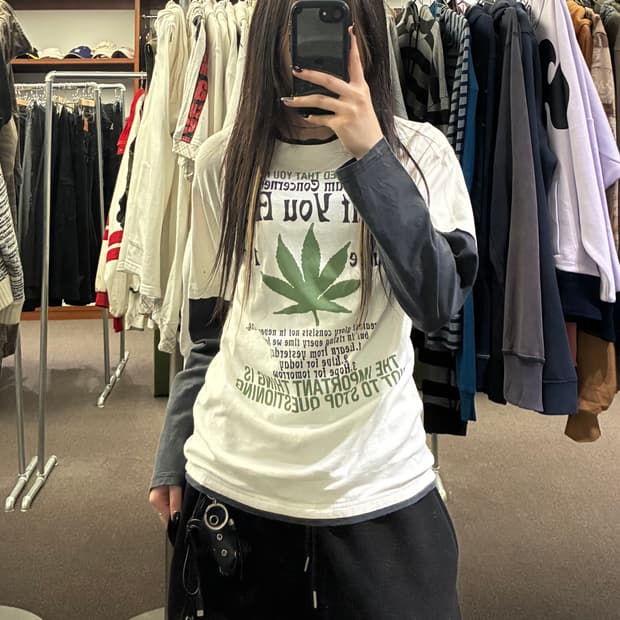 L)Japanese vintage 여성 레이어드 롱슬리브(이염)