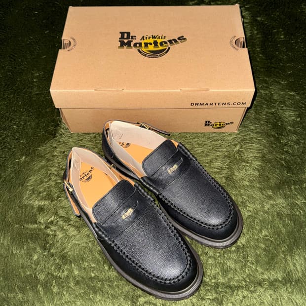 [UK10, 290] 닥터마틴 페니 로퍼 펜톤 슬링 백 레더 블랙