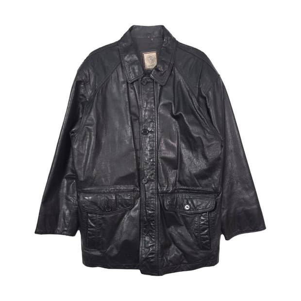 VINTAGE 90s 리얼 양가죽 오버핏 하프 코트 M