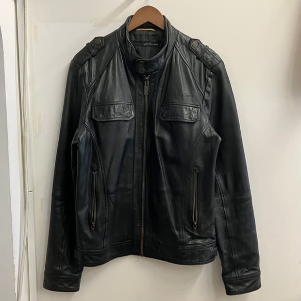 N254 ck 캘빈클라인 가죽 자켓 바이커