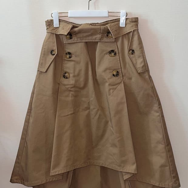 빈티지 버튼 언발란스 스커트