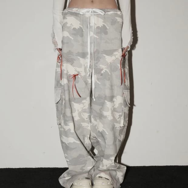 체리퀴리 레이스 카고 팬츠 - 카모