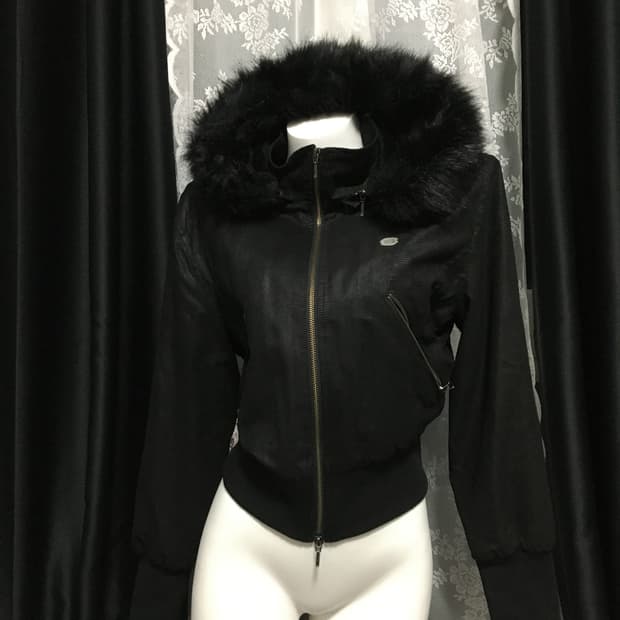 BOHEMSEO Python Leather Fur Hood ZIP-UP