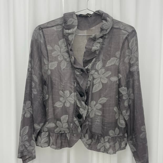 Midnight floral sheer jacket