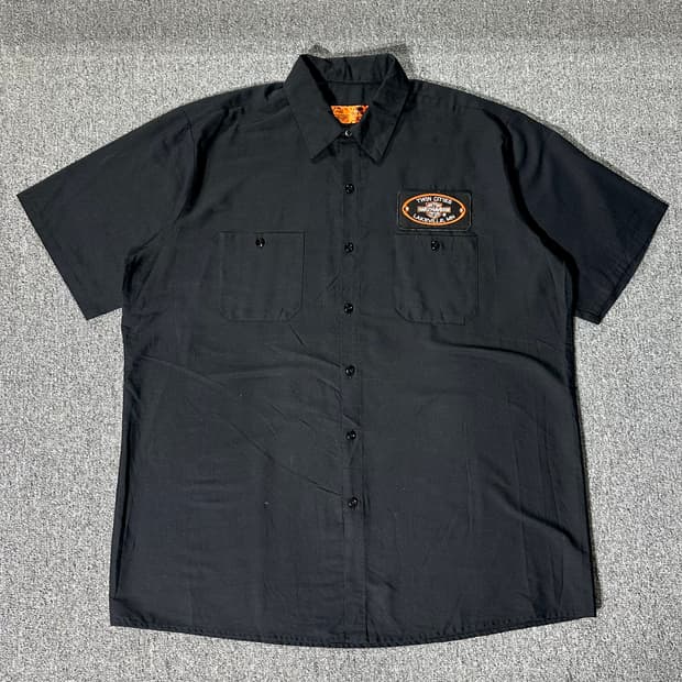 할리데이비슨 프린팅 하프셔츠 블랙(XL/old-7591)
