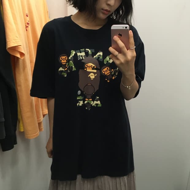베이프 카모 에이프 헤드 반팔