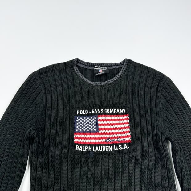 폴로 진스 성조기 카키 우먼 니트 (S 여성추천)