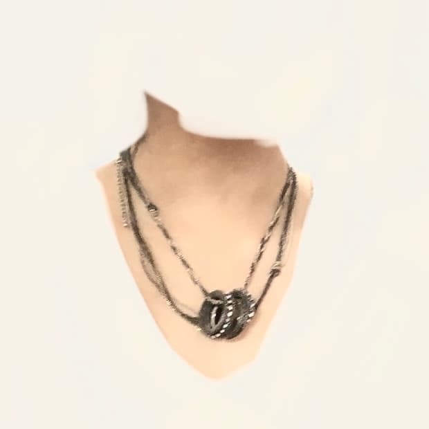 빈티지 오리엔탈 페어리 모리걸 아카이브 긱시크 레이어드 링 목걸이