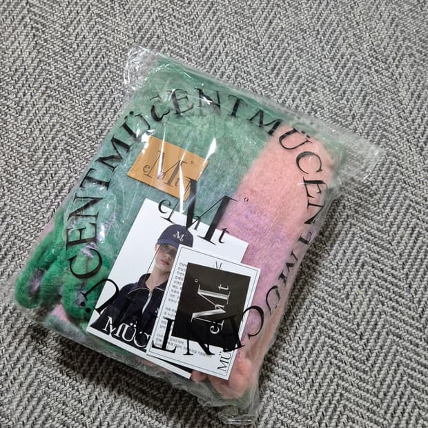 무센트 시그니처 체크 머플러 (그린체크)