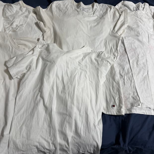(95~100) 흰색 반팔티셔츠 폴로, 타미힐피거