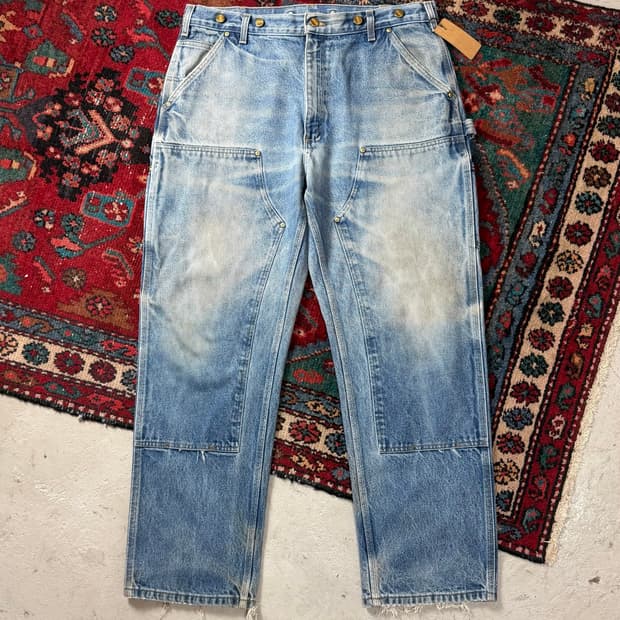 00's OG 칼하트 B07 더블니 팬츠 칼하트 데님 더블니 미친페이딩