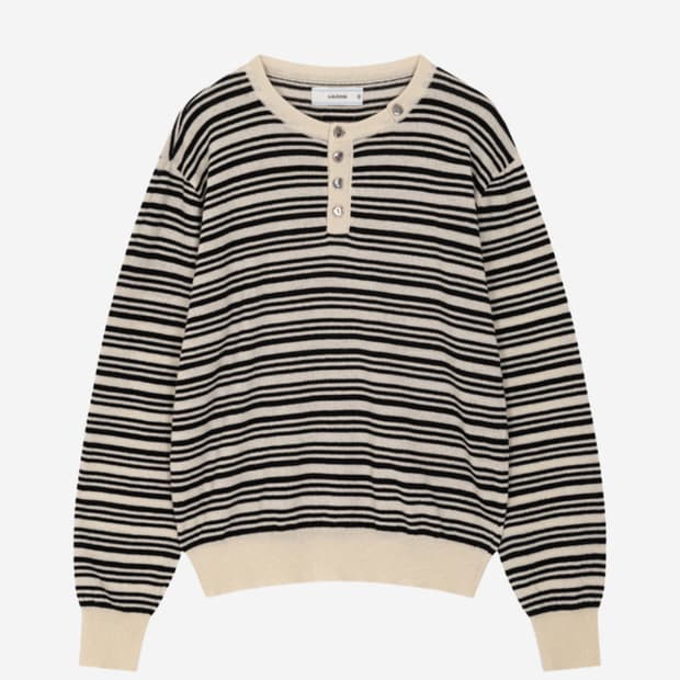 웨이비니스 스트라이프 헨리넥 1사이즈