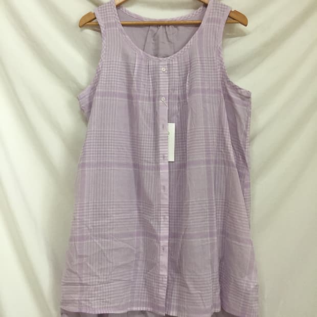 모리걸 레이어드 연보라 체크원피스