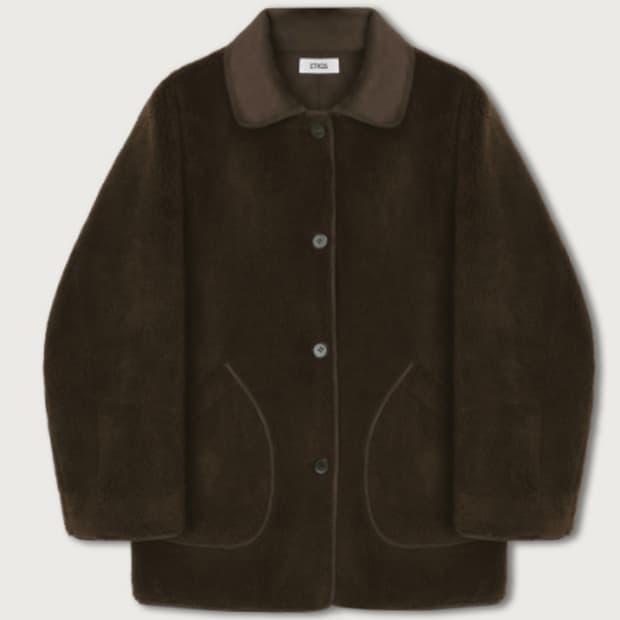 에토스 시어링 포켓자켓 브라운