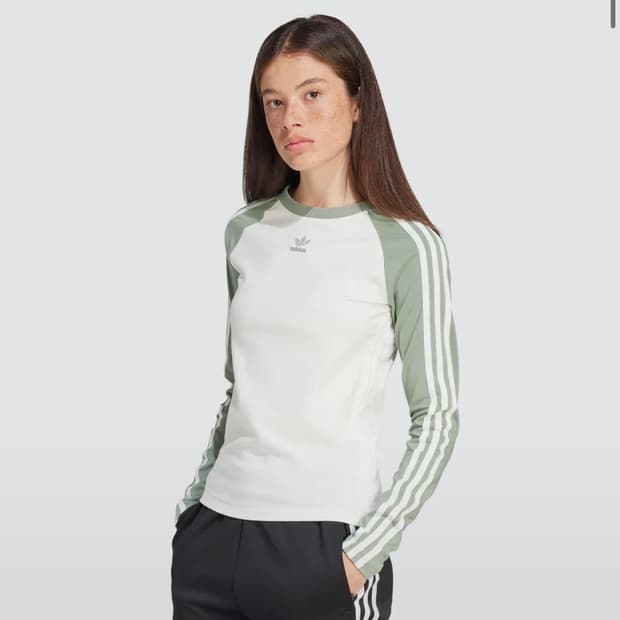 아디다스 슬림핏 롱 슬리브 - 그린 / IY3197