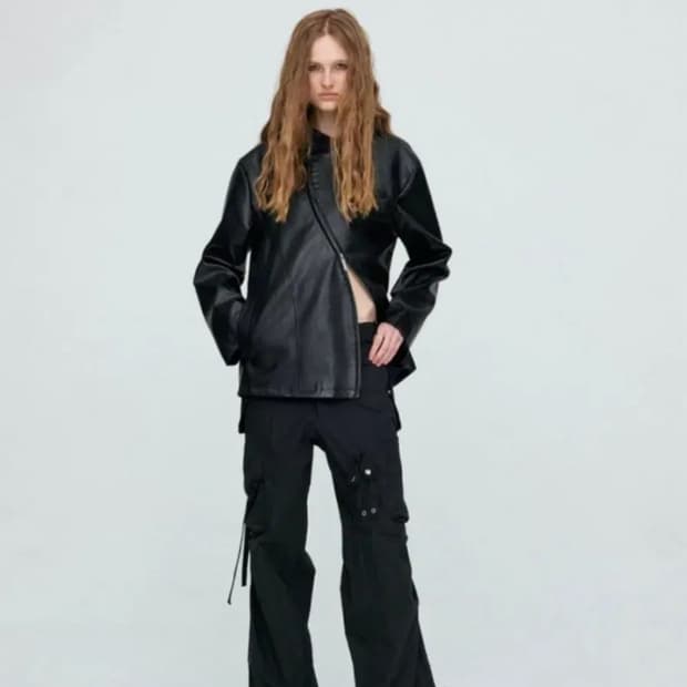 Nache, STRAP CARGO PANTS 블랙 나체 스트랩 카고팬츠 