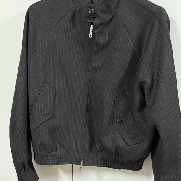 쿠어 스트라이프 울 블렌드 해링턴 자켓