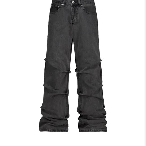 슬로우애시드 ALTERNATE TUCK FLARE DENIM PANTS