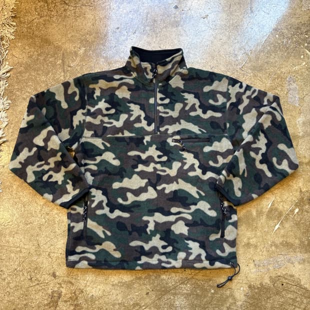 HILLCROP 카모 플리스 풀오보