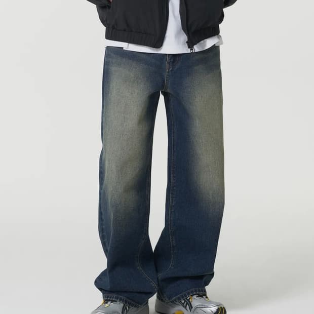 (31) 무탠다드 빅 브러쉬 엑스트라 와이드 데님 팬츠 [러스티 블루]