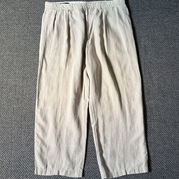 (38) 폴로 랄프로렌 린넨 더블 플리츠 트라우저 팬츠